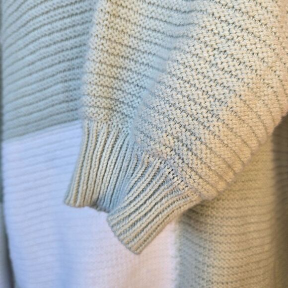 Moon & Madison Green White Knit Cropped Sweater XS - Picture 8 of 12